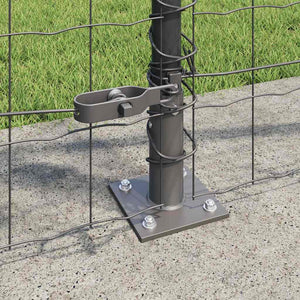 vidaXL Fence with Posts Gray 1 x 25 m Steel and PVC