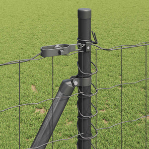 vidaXL Fence with Posts Gray 1 x 25 m Steel and PVC