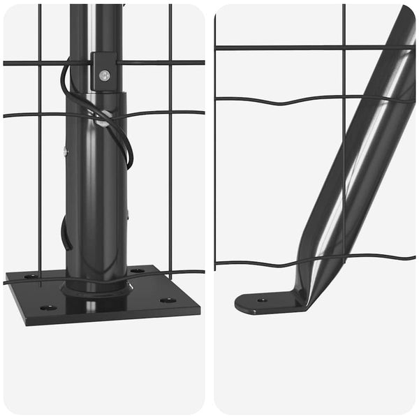 vidaXL Fence with Posts Gray 0.8 x 10 m Steel