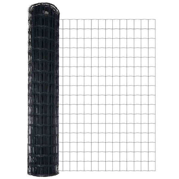 vidaXL Fence with Posts Gray 0.8 x 10 m Steel