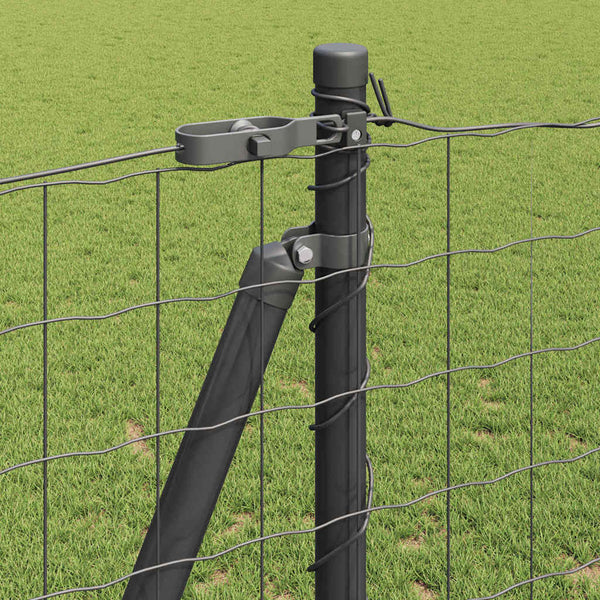 vidaXL Fence with Posts Grey 1.2 x 10 m Steel