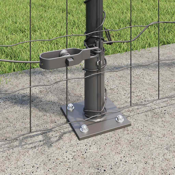 vidaXL Fence with Posts Grey 1.5 x 10 m Steel