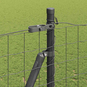 vidaXL Fence with Posts Grey 1.5 x 10 m Steel