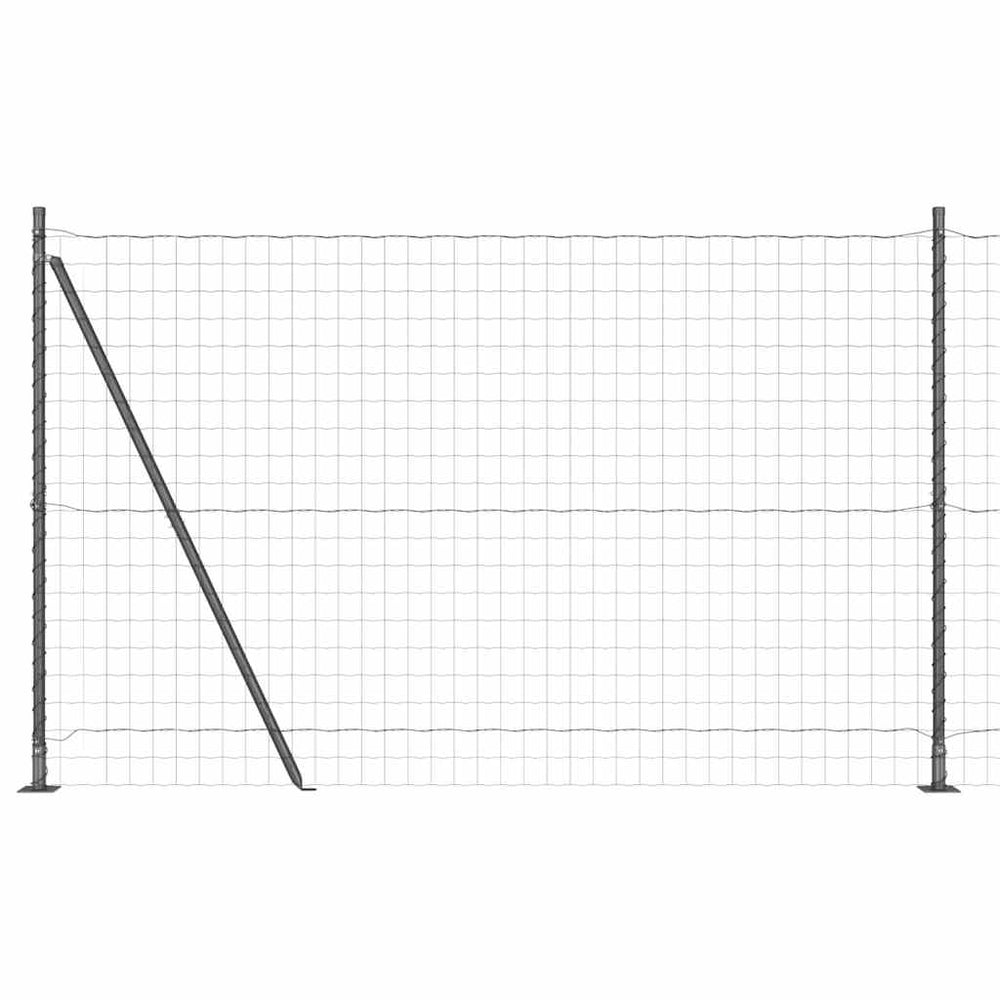 vidaXL Fence with Posts Grey 1.5 x 10 m Steel