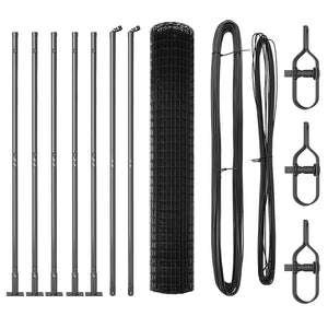 vidaXL Fence with Posts Grey 1.5 x 10 m Steel