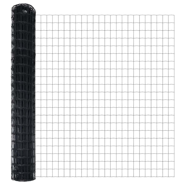 vidaXL Fence with Posts Grey 1.5 x 10 m Steel