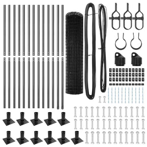 vidaXL Fence with Posts Gray 0.8 x 25 m Steel