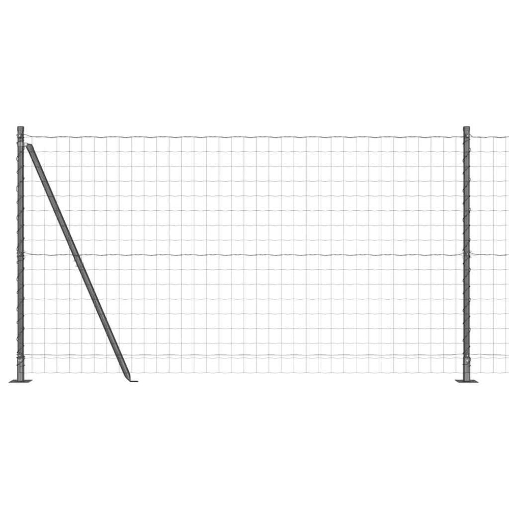 vidaXL Fence with Posts Grey 1.2 x 25 m Steel