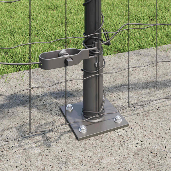 vidaXL Fence with Posts Gray 0.6 x 50 m Steel and PVC