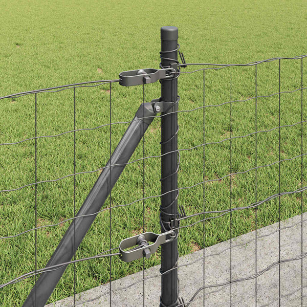 vidaXL Fence with Posts Gray 0.6 x 50 m Steel and PVC