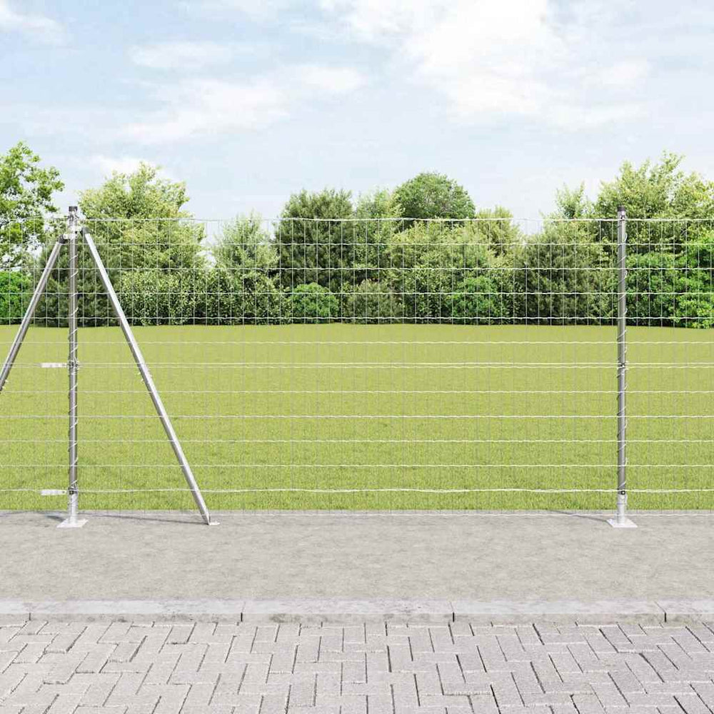Stahl Zaun mit Pfosten Silber 1,2x10m