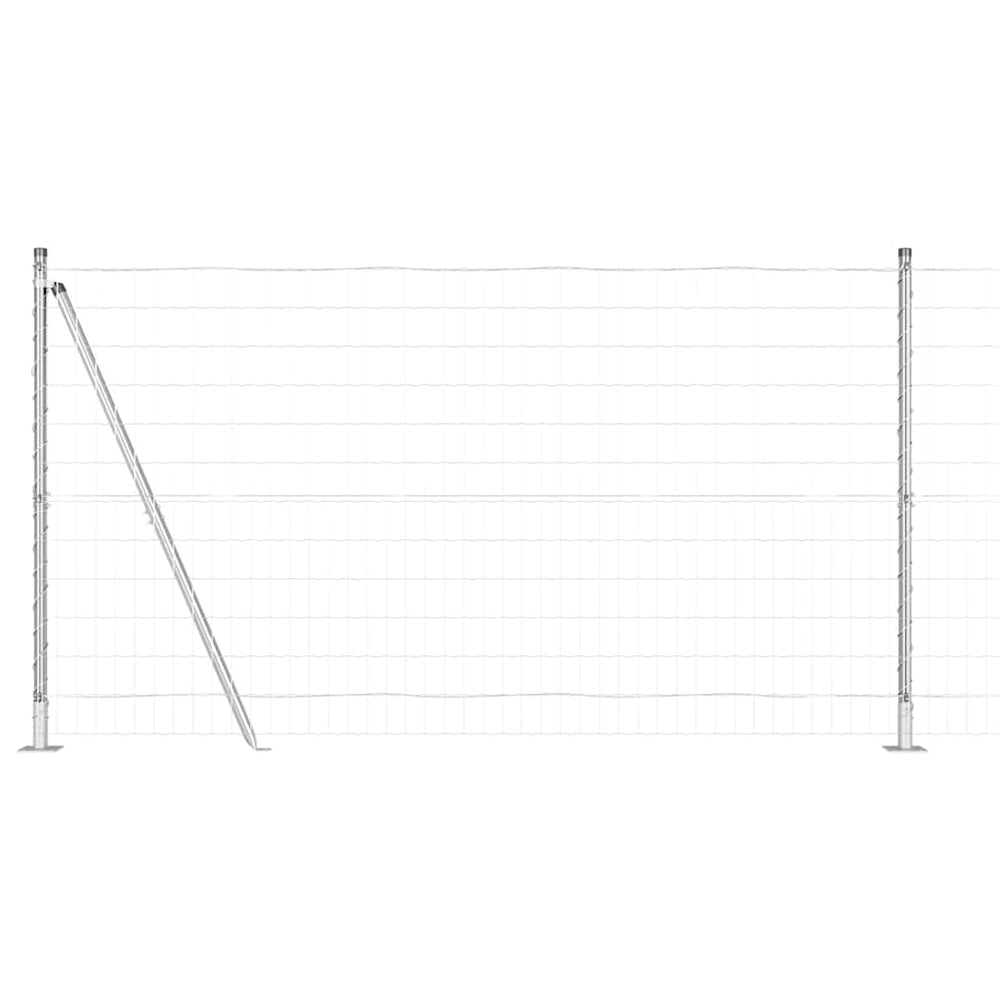 Stahl Zaun mit Pfosten Silber 1,2x10m