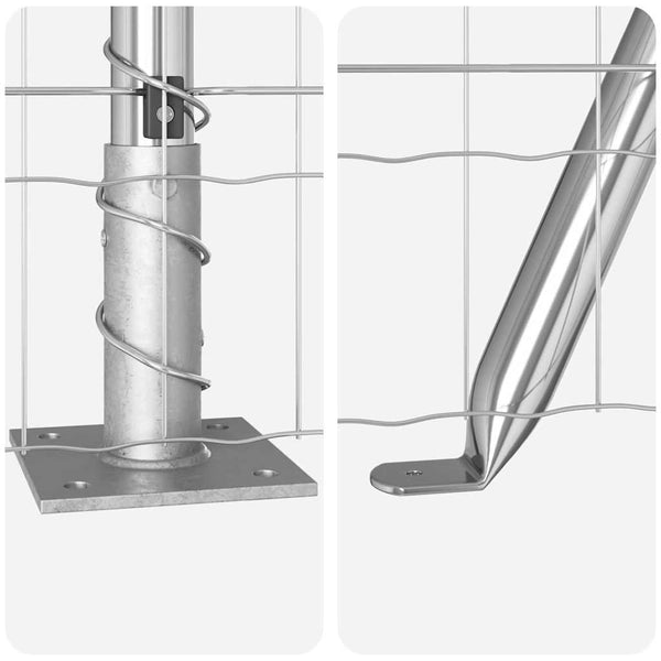 vidaXL Fence with Posts Silver 1.4 x 10 m Steel