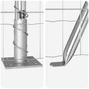 vidaXL Fence with Posts Silver 1.5 x 10 m Steel