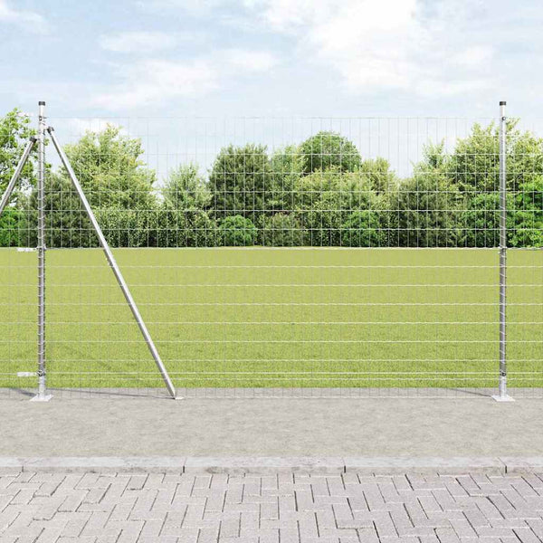vidaXL Fence with Posts Silver 1.5 x 10 m Steel