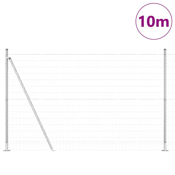 vidaXL Fence with Posts Silver 1.5 x 10 m Steel