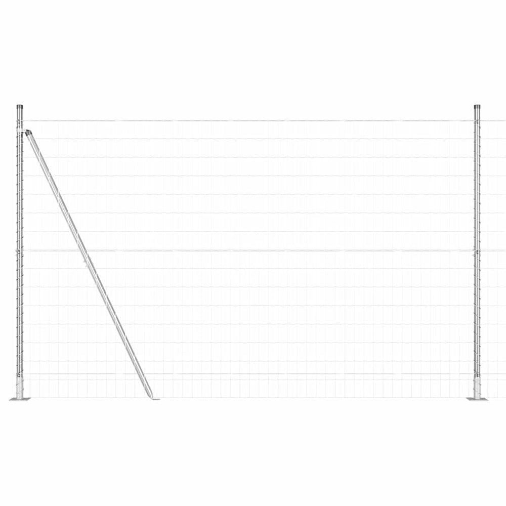 vidaXL Fence with Posts Silver 1.6 x 10 m Steel
