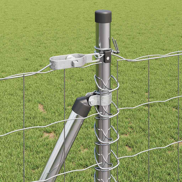 vidaXL Fence with Posts Silver 0.8 x 10 m Steel