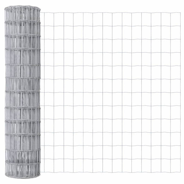 vidaXL Fence with Posts Silver 0.8 x 10 m Steel