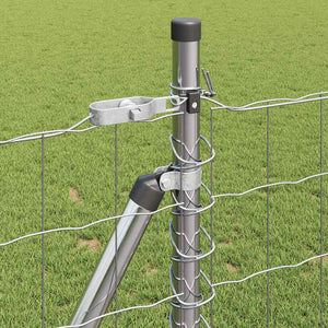 vidaXL Fence with Posts Silver 1 x 10 m Steel