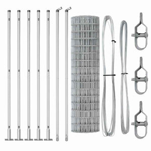 vidaXL Fence with Posts Silver 1 x 10 m Steel