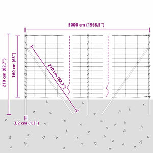 vidaXL Fence Post Galvanized 50 x 1.6 m Steel