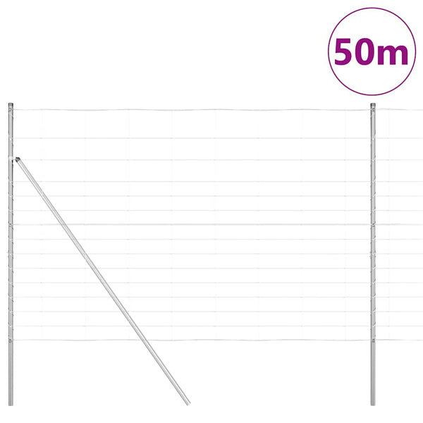 vidaXL Fence Post Galvanized 50 x 1.6 m Steel