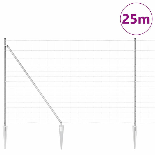 vidaXL Galvanized Fence Post 25 x 1.6 m Steel