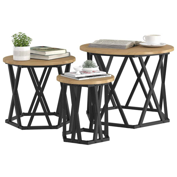 vidaXL Nesting Side Table 3 pcs Artisan Oak