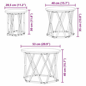 vidaXL Nesting Side Table 3 pcs Artisan Oak