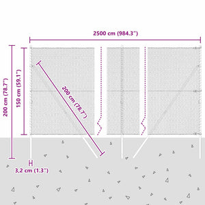 Grüner Zaunpfosten Stahl 1,5 m