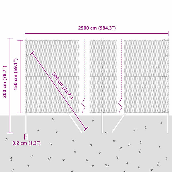 Grüner Zaunpfosten Stahl 1,5 m