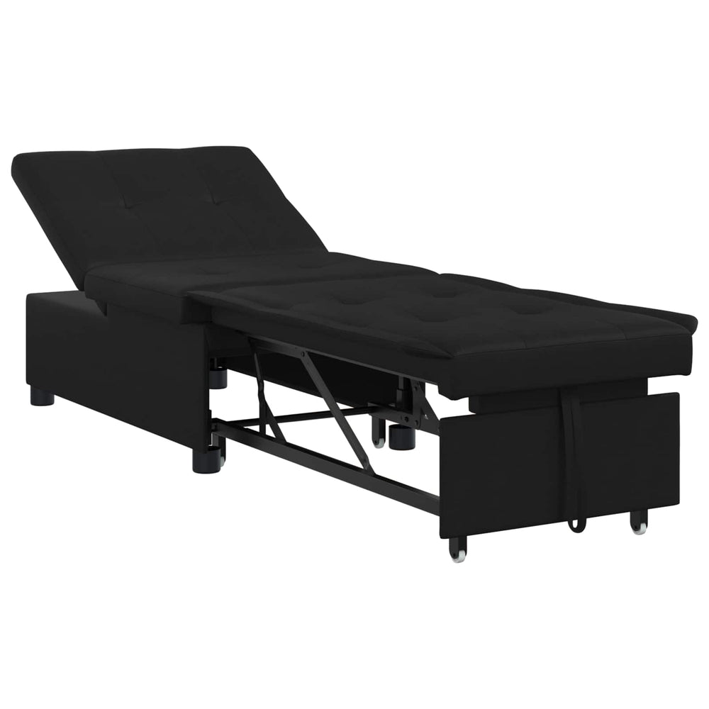 vidaXL Sofa Bed Pull-Out Black 194 x 67 x 82 cm Microfiber