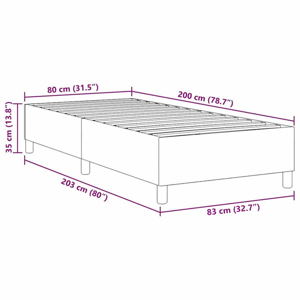 vidaXL Platform Bed Frame Cream 80 x 200 cm Corduroy Fabric