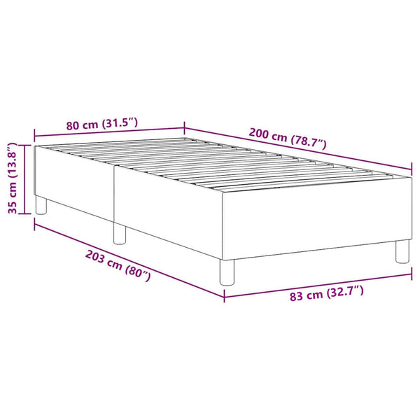 vidaXL Platform Bed Frame Blue 80 x 200 cm Corduroy