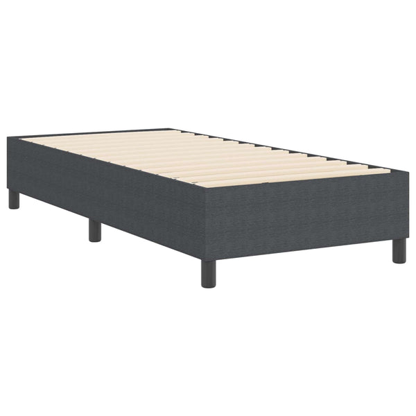 vidaXL Platform Bed Frame Dark Gray 90 x 190 cm Corduroy Fabric