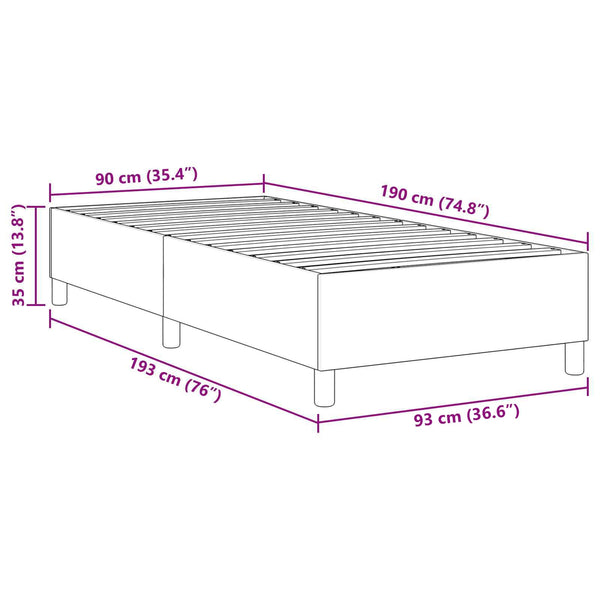 vidaXL Platform Bed Frame Dark Gray 90 x 190 cm Corduroy Fabric