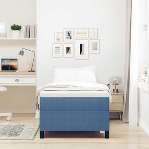 Bettgestell Blau 90x200 cm Cordstoff