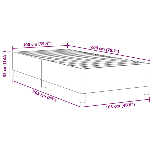 Bettgestell Blau 100x200 cm Cordstoff