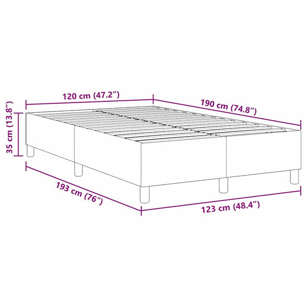 Creme Cord Plattformbett 120x190 cm