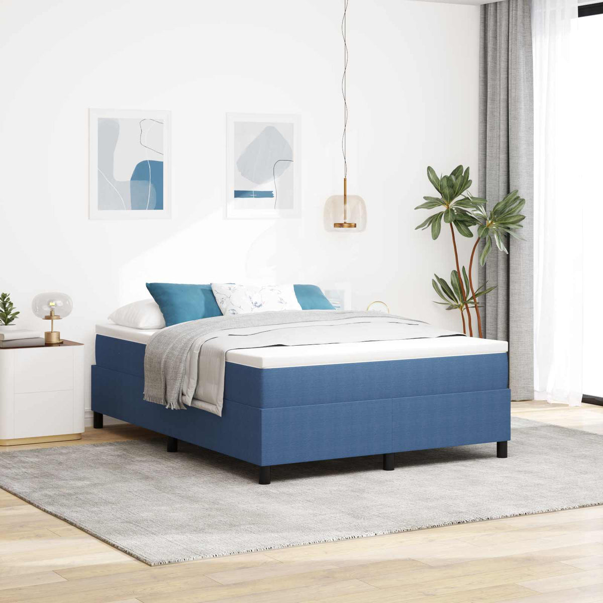Plattformbettgestell Blau 140x200 cm Cord