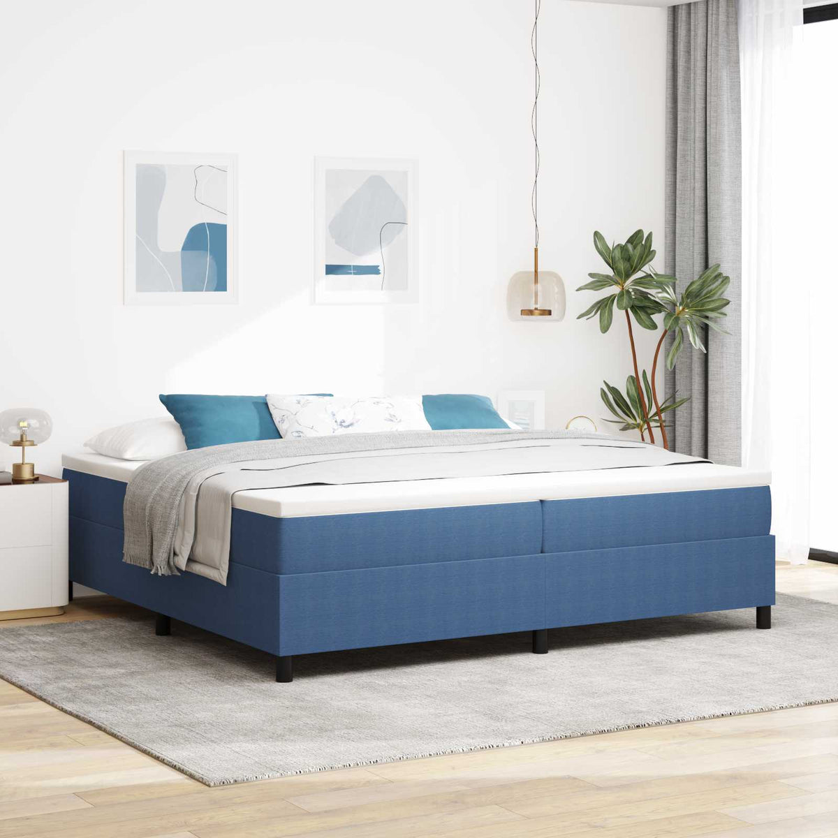 Blaues Plattformbettgestell Cord 200x200 cm