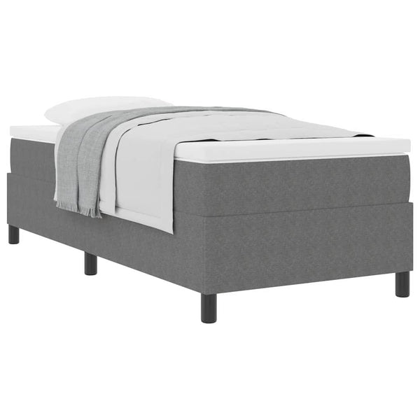 Boxspringbett 80x200 cm Hellgrau Weiß Cordstoff