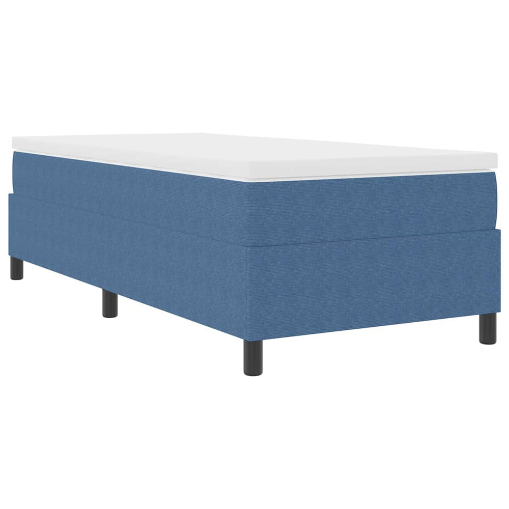 Boxspringbett Blau Weiß Cord 80x200 cm