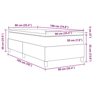 Boxspringbett 90x190 cm Hellgrau Cordstoff