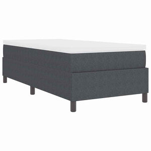 Boxspringbett 90x190 cm Dunkelgrau Weiß Cordstoff