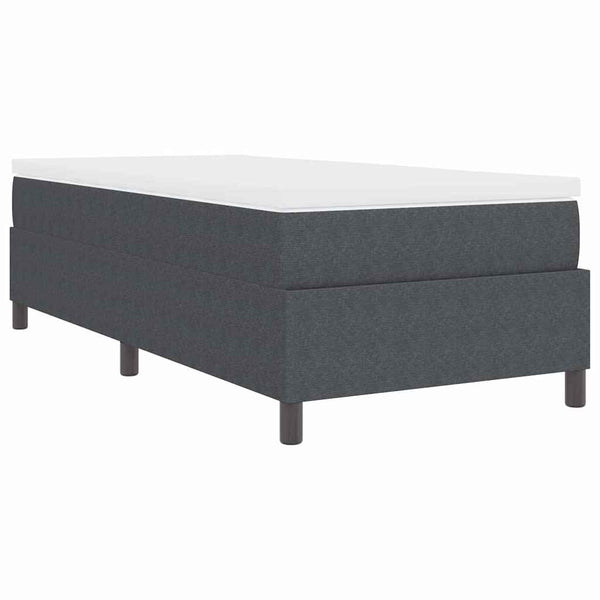 Boxspringbett 90x190 cm Dunkelgrau Weiß Cordstoff