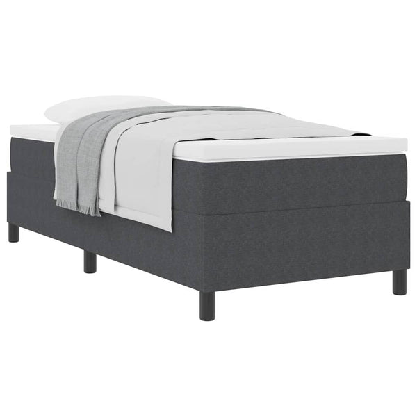 Boxspringbett 90x190 cm Dunkelgrau Weiß Cordstoff