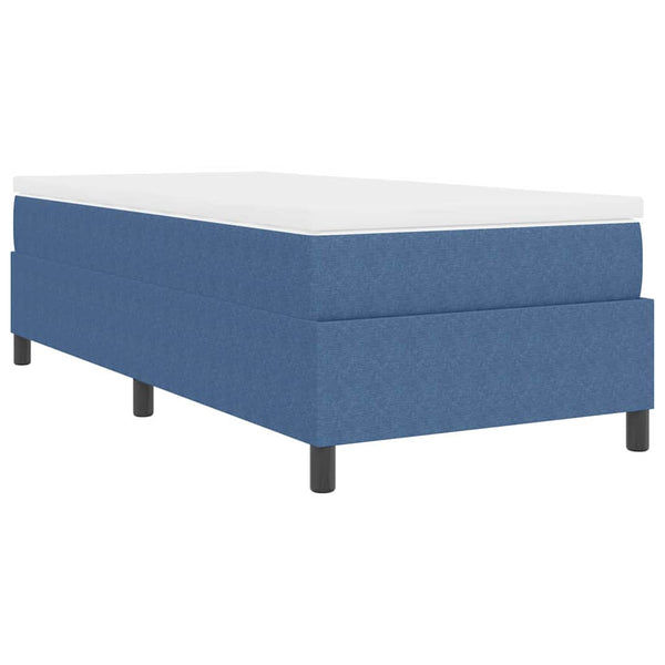 vidaXL Box Spring Bed Blue and White 90 x 190 cm Corduroy