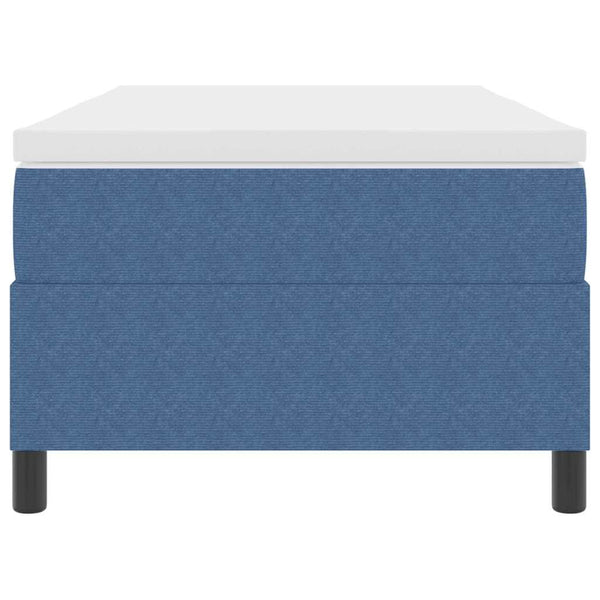 vidaXL Box Spring Bed Blue and White 90 x 190 cm Corduroy